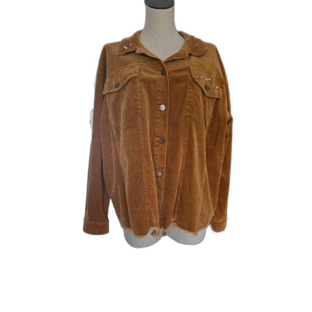 Blakeley Rust Tan Corduroy Button Front Jacket XL